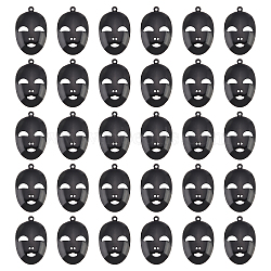 Alloy Pendants, Mask, Electrophoresis Black, 38.5x24.5x5mm, Hole: 2mm(FIND-NB0002-62)