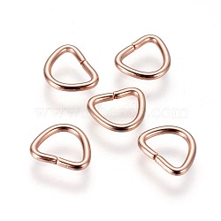 304 Stainless Steel D Rings, Buckle Clasps, For Webbing, Strapping Bags, Garment Accessories, Rose Gold, 9x11x1.5mm, Inner Size: 6x8mm(STAS-F191-05RG-B)