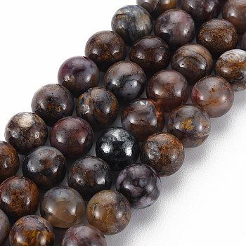 Natural Pietersite Beads Strands, Round, 8~9mm, Hole: 1mm, about 45~48pcs/strand, 15.7 inch