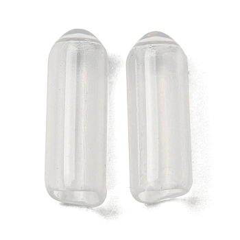 Silicone Round End Caps, Replacement Cap Cover Fit  for Hair Band, Clear, 15.5x5mm, Hole: 3.7mm