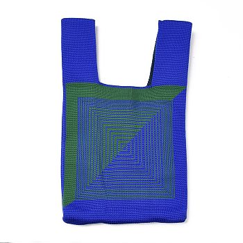 Polyester Mini Knit Tote Bags, Crochet Tote Handbag Lunch Box Bag, Square, 34x19.5x2.1cm