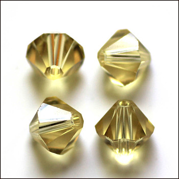 Imitation Austrian Crystal Beads, Grade AAA, Faceted, Bicone, Dark Khaki, 4x4mm, Hole: 0.7~0.9mm