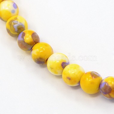 Synthetic Ocean White Jade Beads Strands(G-L019-6mm-09)-2