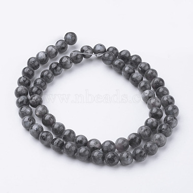 brins de perles de larvikite noire naturelle(G-G735-57-6mm)-2