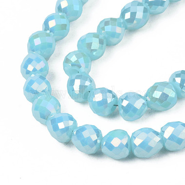 Electroplate Opaque Solid Color Glass Beads Strands(EGLA-N002-26-A01)-3