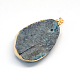 Plated Natural Drusy Agate Teardrop Pendants(G-R275-15)-3