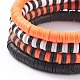 4Pcs 4 Style Polymer Clay Heishi Surfer Stretch Bracelets Set with Word Spooky Boo Acrylic Beads(BJEW-TA00127)-6