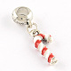 Antique Silver Plated Christmas Candy Cane Alloy Enamel European Dangle Charms(ENAM-Q421-22)-1