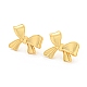 Bowknot Rack Plating Brass Stud Earrings(EJEW-K263-34G)-1