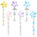 6Pcs 6 Styles Star Iron & Plastic Snap Hair Clips, Hair Accessorise for Girls, Mixed Color, 87~107mm, 1pc/style(PHAR-CP0001-28)