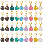 Alloy Enamel European Dangle Charms, Smiling Face, Mixed Color, 23mm, 54pcs/set(PALLOY-FH00111)