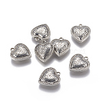 CCB Plastic Pendants, Heart, Antique Silver, 23x20.5x7mm, Hole: 2mm(CCB-G006-137AS)