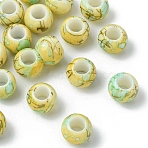 20Pcs Acrylic European Beads, Large Hole Beads, Round, Light Goldenrod Yellow, 10mm, Hole: 4.5mm(OPDL-YW0001-04A)