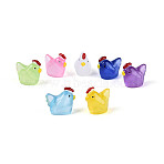 Luminous Resin Chick Display Decorations, Micro Landscape Dollhouse Accessories, Pretending Prop Decorations, Glow in the Dark, Mixed Color, 13~13.5x20~21x18~19mm(RESI-T026-03M)