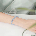 1Pc Glass Bangles for Women, Light Grey, 1/4 inch(0.8cm), Inner Diameter: 2-3/8 inch(6cm)(BJEW-LP0003-51B)