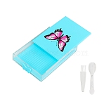 DIY Diamond Painting Tools Kit, Including Tray, Glue Clay, Pen, Pen Grip, Scraper, Spoon, Brush, Cyan, 100x80x18mm(PW-WGF171E-02)