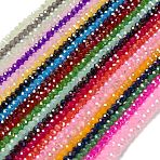 Baking Electroplate Glass Beads Strands, AB Color, Faceted, Rondelle, Mixed Color, 10x8mm, Hole: 1mm, about 60~61pcs/strand, 46~48cm(DGLA-A039-J10mm-BM)