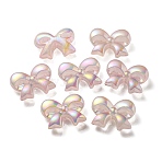 UV Plating Luminous Transparent Acrylic Beads, Glow in The Dark, Bowknot, Lavender Blush, 28.5x37.5x12mm, Hole: 3.5mm(OACR-P010-07A)