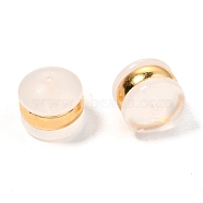 TPE Plastic Ear Nuts, with 316 Surgical Stainless Steel Findings, Earring Backs, Half Round/Dome, Real 18k Gold Plated, 6x6.5mm(X-KY-H004-02L-02G)