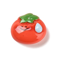 Opaque Resin Decoden Cabochons, Cartoon Fruit Charactor, Persimmon, 18x21x10mm(RESI-Z012-01J)