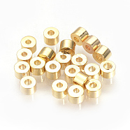 Brass Spacer Beads, Nickel Free, Real 18K Gold Plated, Column, Golden, 2.5x2mm, Hole: 1mm(KK-Q735-52G)
