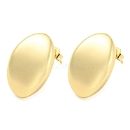 Rack Plating Brass Oval Stud Earrings, Long-Lasting Plated, Cadmium Free & Lead Free, Real 18K Gold Plated, 20x13.5mm(EJEW-P242-07G)