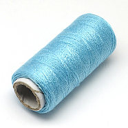 402 Polyester Sewing Thread Cords for Cloth or DIY Craft, Light Sky Blue, 0.1mm, about 120m/roll, 10rolls/bag(OCOR-R027-05)