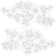 Computerized Embroidery Polyester Sew on Patches, Beaded Sequin Appliques, Costume Accessories, White, 310x160x3mm(DIY-WH0273-93)