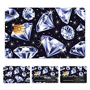 Plastic Waterproof Card Stickers, Self-adhesion Card Skin for Bank Card Decor, Rectangle, Diamond, 140x190mm(STIC-WH0032-131)