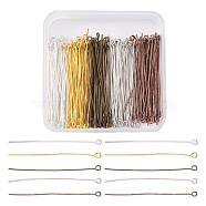 200Pcs 5 Colors Brass Eye Pins, for Jewelry Making, Mixed Color, 21 Gauge, 50x0.7mm, Hole: 2mm, 40pcs/color (KK-YW0002-04)