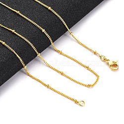 2mm Rack Plating Brass Satellite Chain Necklaces for Women Men, Cadmium Free & Lead Free, 901 Stainless Steel Clasp, Long-Lasting Plated, Real 18K Gold Plated, 23.62 inch(60cm)(MAK-L044-33G)