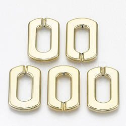 UV Plating Acrylic Linking Rings, Quick Link Connectors, for Cross Chains Making, Rectangle, Golden, 31x21x4.5mm, Inner Diameter: 18x8.5mm(X-OACR-N009-001A-B01)