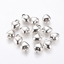 CCB Plastic Charms, Heart, Antique Silver, 9.5x8x4.5mm, Hole: 2mm(CCB-P005-030AS)