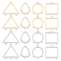 32Pcs 8 Style 304 Stainless Steel Chandelier Components Links, Mixed Shapes, Laser Cut, Golden & Stainless Steel Color, 4pcs/Style(STAS-UN0022-94)