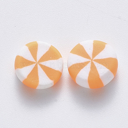 Handmade Polymer Clay Beads, No Hole/Undrilled, Candy, Orange, 9~11x4.5~6mm(X-CLAY-R084-01C)