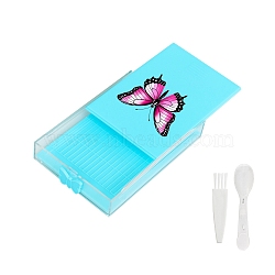 DIY Diamond Painting Tools Kit, Including Tray, Glue Clay, Pen, Pen Grip, Scraper, Spoon, Brush, Cyan, 100x80x18mm(PW-WGF171E-02)