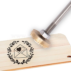 Stamping Embossing Soldering Brass with Stamp, for Cake/Wood, Heart Pattern, 30mm(AJEW-WH0113-15-127)