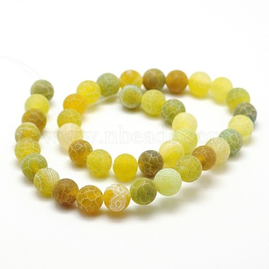 Dyed Natural Crackle Agate Round Beads Strands(G-G055-10mm-12)-2