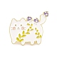 Cat with Mushroom Enamel Pin(JEWB-O007-C03)-1