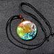 Mixed Stone with Vortex Resin Pendant Necklace with Polyester Cord(CHAK-PW0001-014)-1