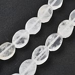 Natural Quartz Crystal Beads Strands, Rock Crystal, Oval, 14x10x5mm, Hole: 0.5mm, about 28pcs/strand, 15.55''(39.5cm)(G-P559-B12-01)