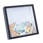 MDF Photo Frame Stands, with Iron Findings, Square, Black, 220x220x45mm(AJEW-WH0270-578)