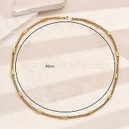 Stainless Steel Wheat Chain Necklaces Fashionable Hip-hop Party Necklaces for Women, Golden, 23.62 inch(60cm)(QG6983-1)