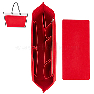 Felt Purse Organizer Insert, Handbag Tote Shaper Organiser, Bag Accessories, Rectangle, Red, Bag: 37x23x16cm, Plate: 37.5x17x0.4cm, 2pcs/set(FIND-WH0036-42A)