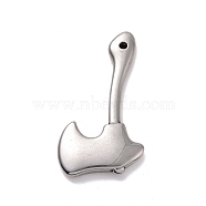 304 Stainless Steel Pendants, Axe, Stainless Steel Color, 42.5x22x4mm, Hole: 1mm(STAS-E169-02P)