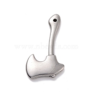 Non-Tarnish 304 Stainless Steel Pendants, Axe, Stainless Steel Color, 42.5x22x4mm, Hole: 1mm(STAS-E169-02P)