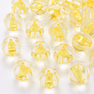 Transparent Acrylic Beads, Pumpkin, Gold, 17.5x16mm, Hole: 1.8mm, about 183pcs/500g(TACR-S154-19A-81)