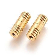 304 Stainless Steel Screw Clasps, Ion Plating (IP), Column, Golden, 18x7mm, Hole: 2mm(STAS-P237-24G)