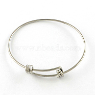 Adjustable 201 Stainless Steel Expandable Bangle Making, Stainless Steel Color, 55mm(STAS-R069-03)