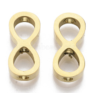 304 Stainless Steel Beads, Infinity, Golden, 14.5x7x3mm, Hole: 2mm(STAS-S079-182A-G)